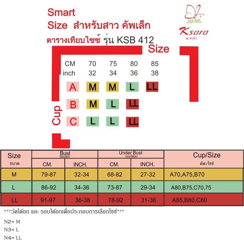 เสื้อชั้นใน แบรนด์ Ksara รุ่น KSB412 - Image 6