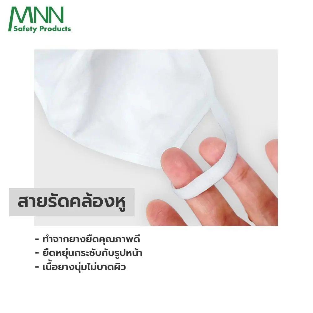หน้ากากอนามัย 3D แบรนด์ MNN ผ้า 2 ชั้น มีช่องสำหรับใส่แผ่นกรองซักได้ ป้องกันฝุ่น pm 25 (1 แพคมี 3 ชิ้น)รุ่นCV9905 - Image 7