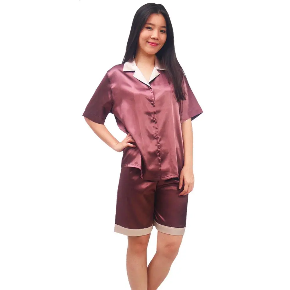 ชุดนอนซาติน เสื้อแขนสั้น+กางเกงขาสั้น แบรนด์ Parada รุ่น CW9505 - Image 7