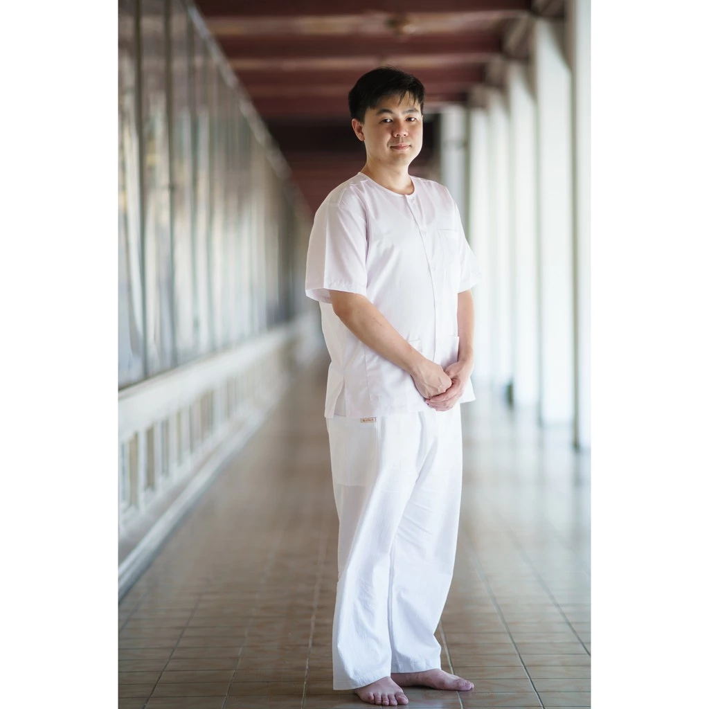 พุทธศิริ ชุดปฏิบัติธรรม EN3056 สำหรับผู้ชาย เสื้อแขนสั้น ผ้าฝ้ายใส่ไปวัด Man Clothing ผ้าไหม Shirt - Image 4