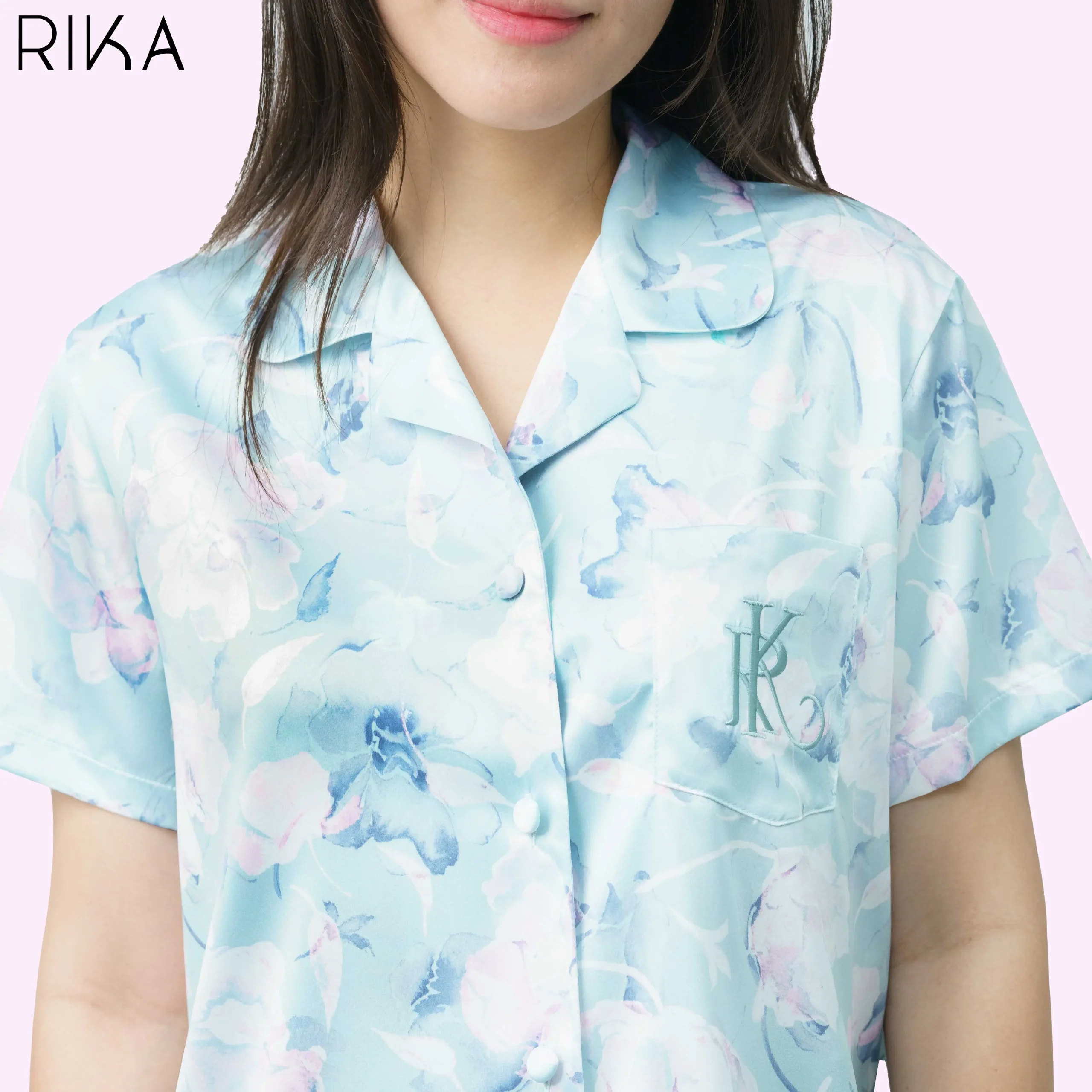 ชุดนอนผ้าซาตินพิมพ์ลาย แบรนด์ Rika รุ่น FV3027 - Image 7