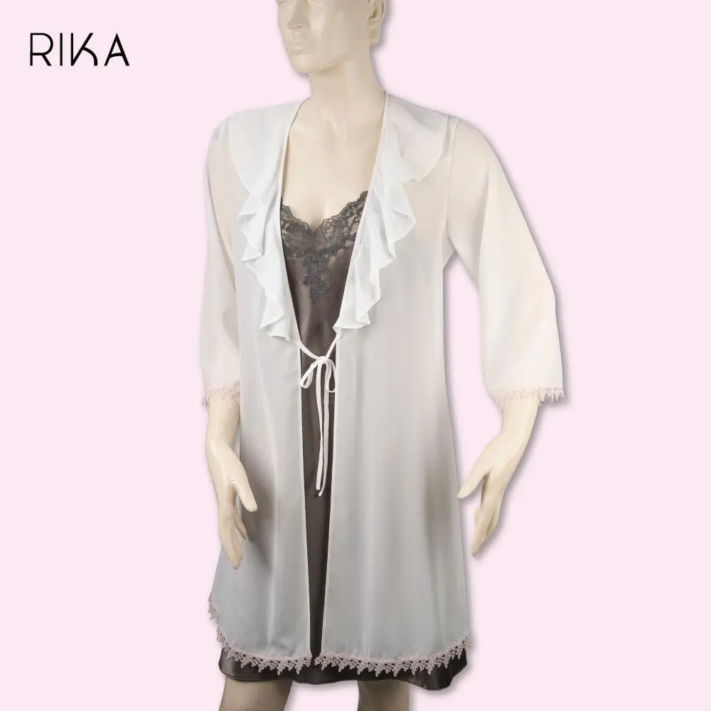 ชุดคลุมก่อนนอนรูปแบบ เสื้อคลุมแขนยาว แบรนด์ RIKA รุ่น FV3041 **เฉพาะเสื้อคลุม** - Image 3