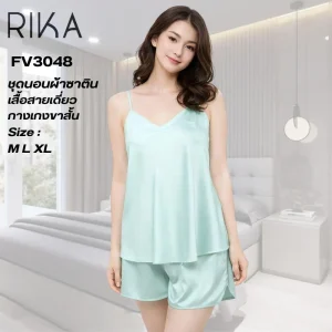 ชุดนอนผ้าซาติน แบรนด์ RIKA รุ่น FV3048
