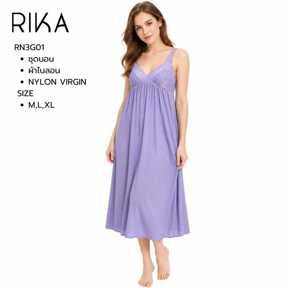 ชุดนอนผ้าไนลอนสแปนเด็กซ์ แบรนด์ RIKA รุ่นRN3G01